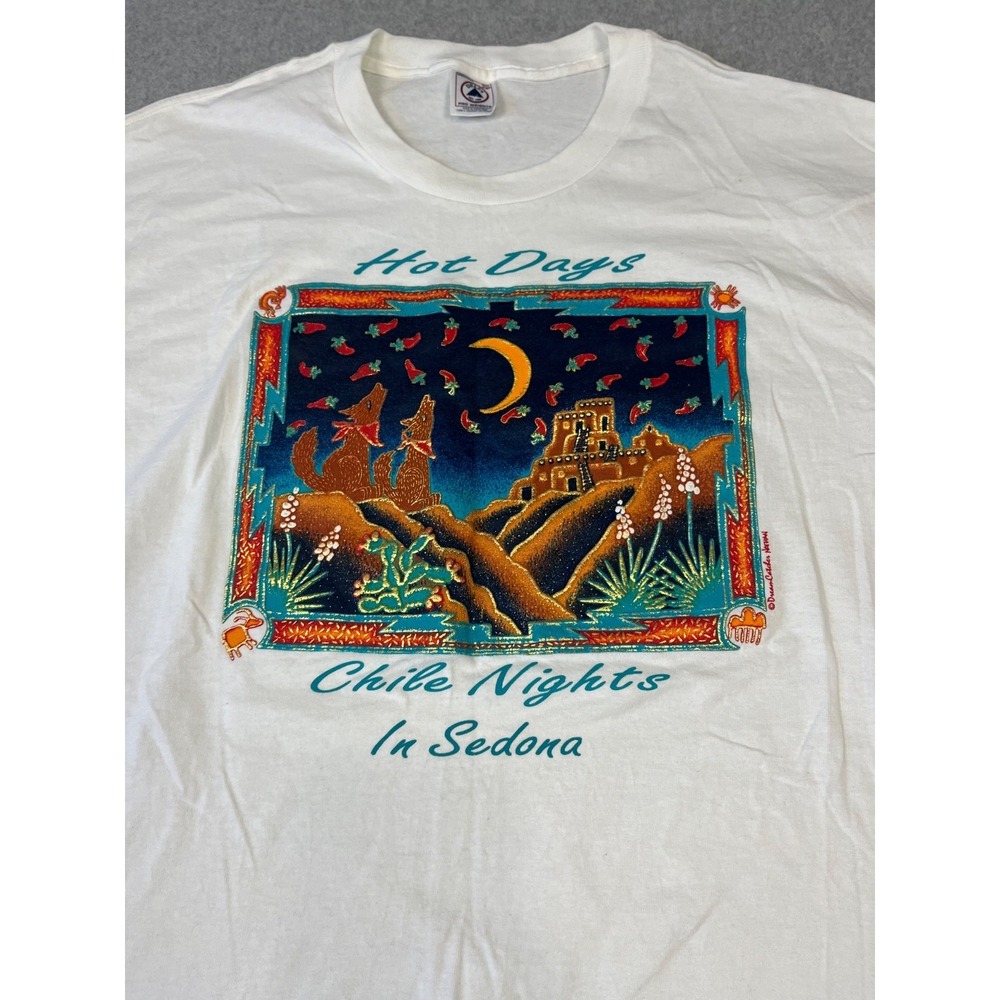 Vintage Sedona Arizona Shirt Mens 2XL White 90's Southwest 3D Graphic Print